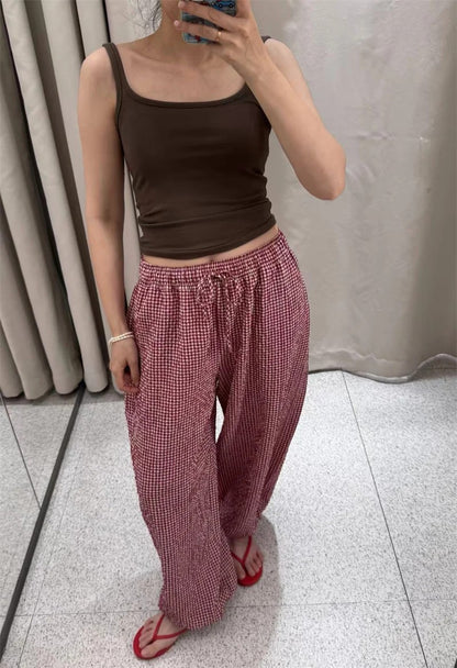Corfu Plaid Lantern Pants