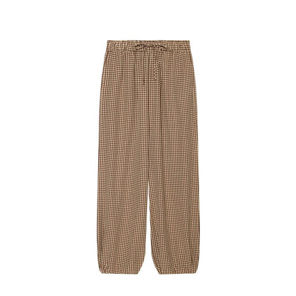 Corfu Plaid Lantern Pants - Khaki Plaid