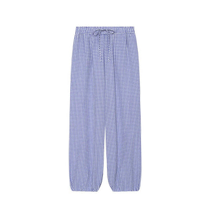 Corfu Plaid Lantern Pants - Lilac Plaid