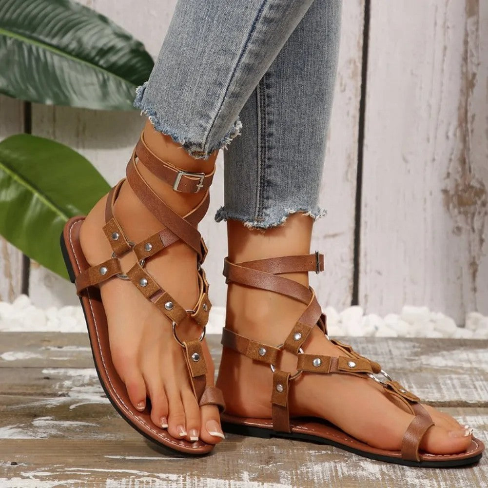 Correnti Studded Gladiator Flat Sandals