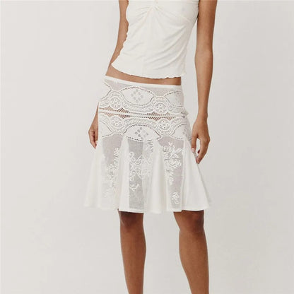 Corsica Crochet Lace Midi Skirt