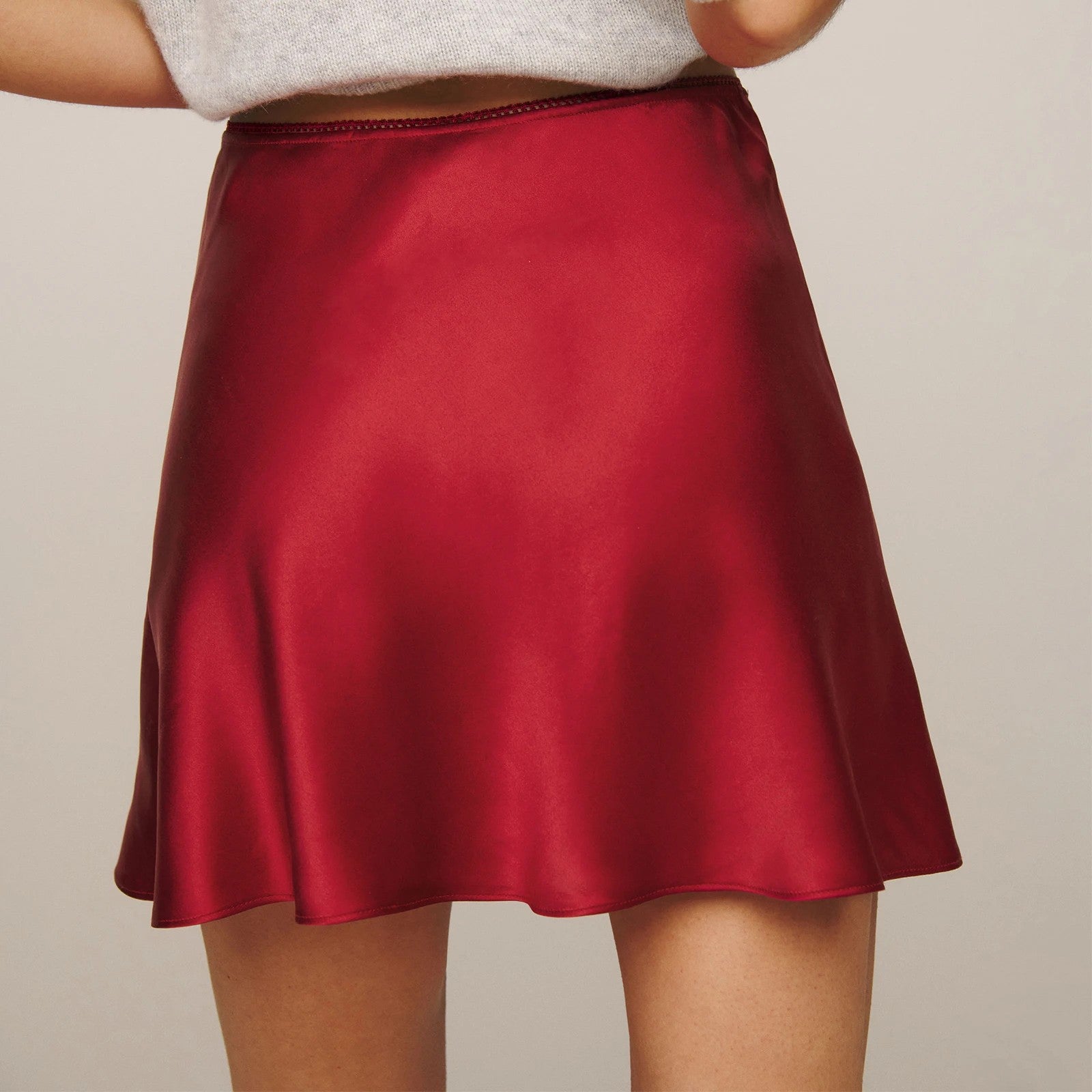 Cortez Satin Lace Mini Skirt