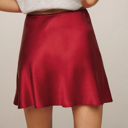 Cortez Satin Lace Mini Skirt