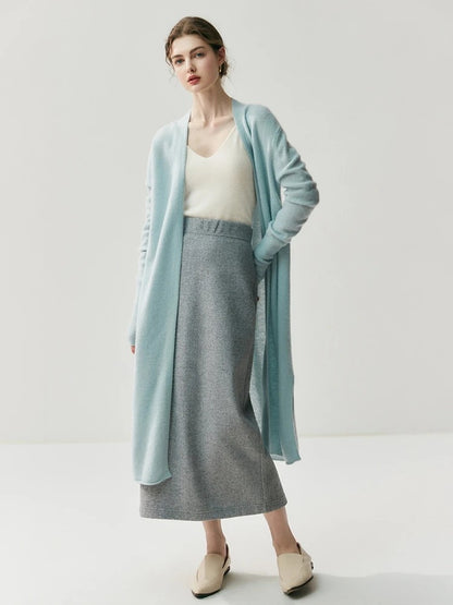 Cortina 100% Cashmere Long Cardigan - Azure