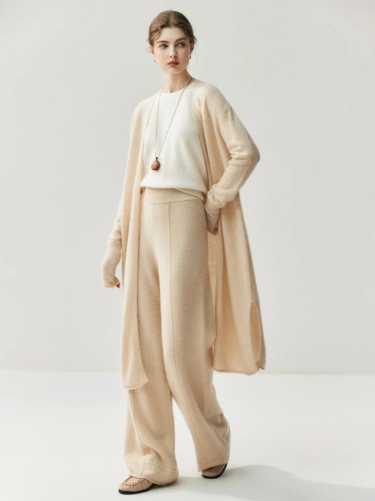 Cortina 100% Cashmere Long Cardigan - Stone