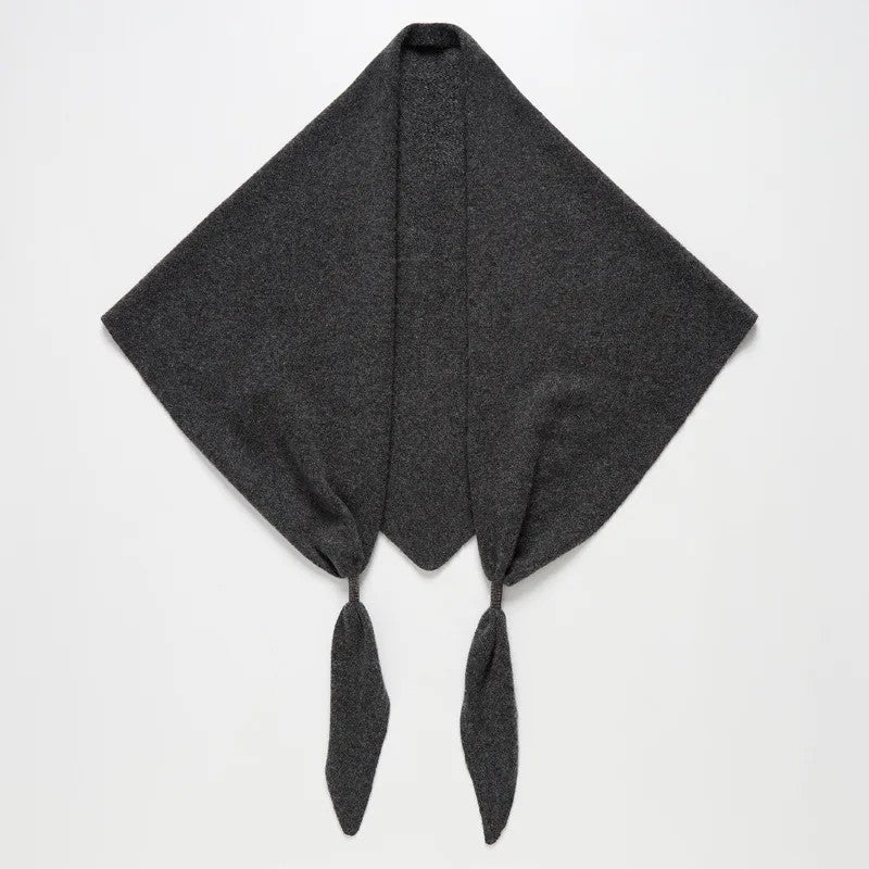 Cortina Cashmere Triangle Scarf - Charcoal Grey