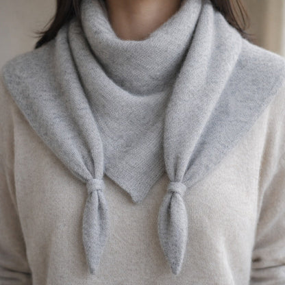 Cortina Cashmere Triangle Scarf - Heather Grey
