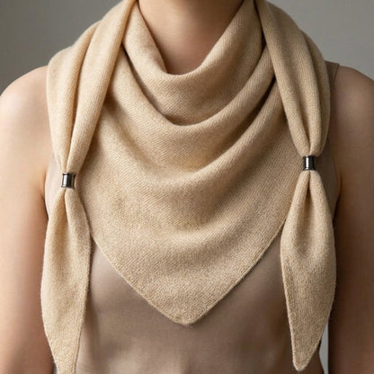 Cortina Cashmere Triangle Scarf - Soft Greige