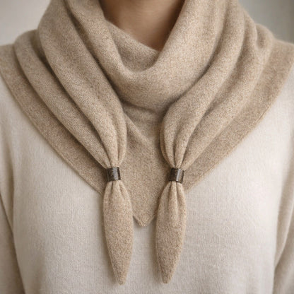 Cortina Cashmere Triangle Scarf - Warm Camel