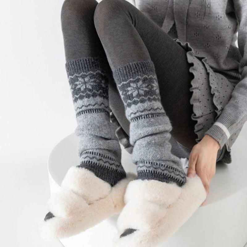 Cortina Fair Isle Leg Warmers - Heather Gray