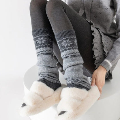 Cortina Fair Isle Leg Warmers - Heather Gray