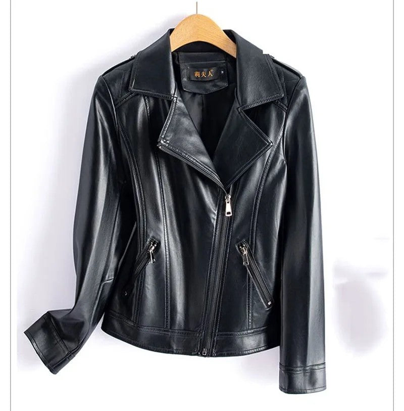 Cremona Leather Moto Jacket - Obsidian