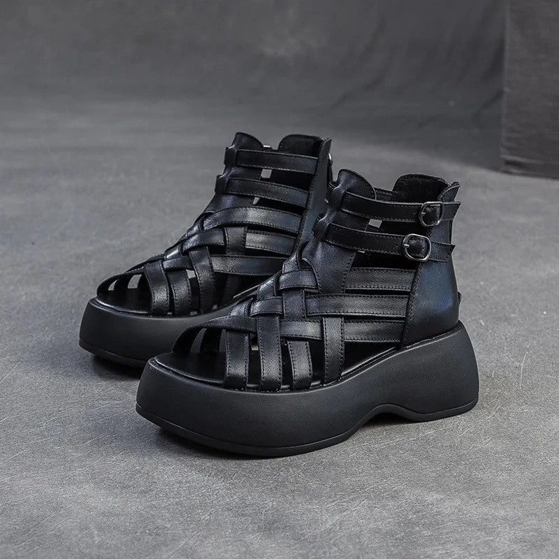 Cristano Woven Genuine Leather Sandals