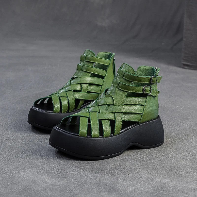 Cristano Woven Genuine Leather Sandals