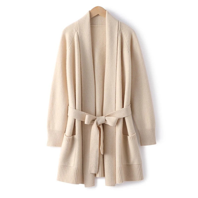 Cromwell 100% Cashmere Belted Cardigan