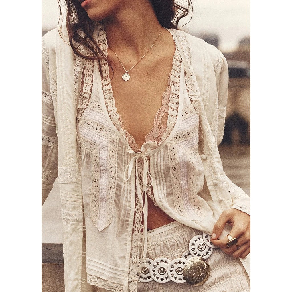 Deveraux Lace Trim Crop Top