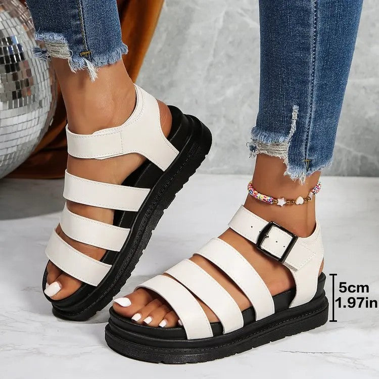 Donatello Leather Platform Sandals
