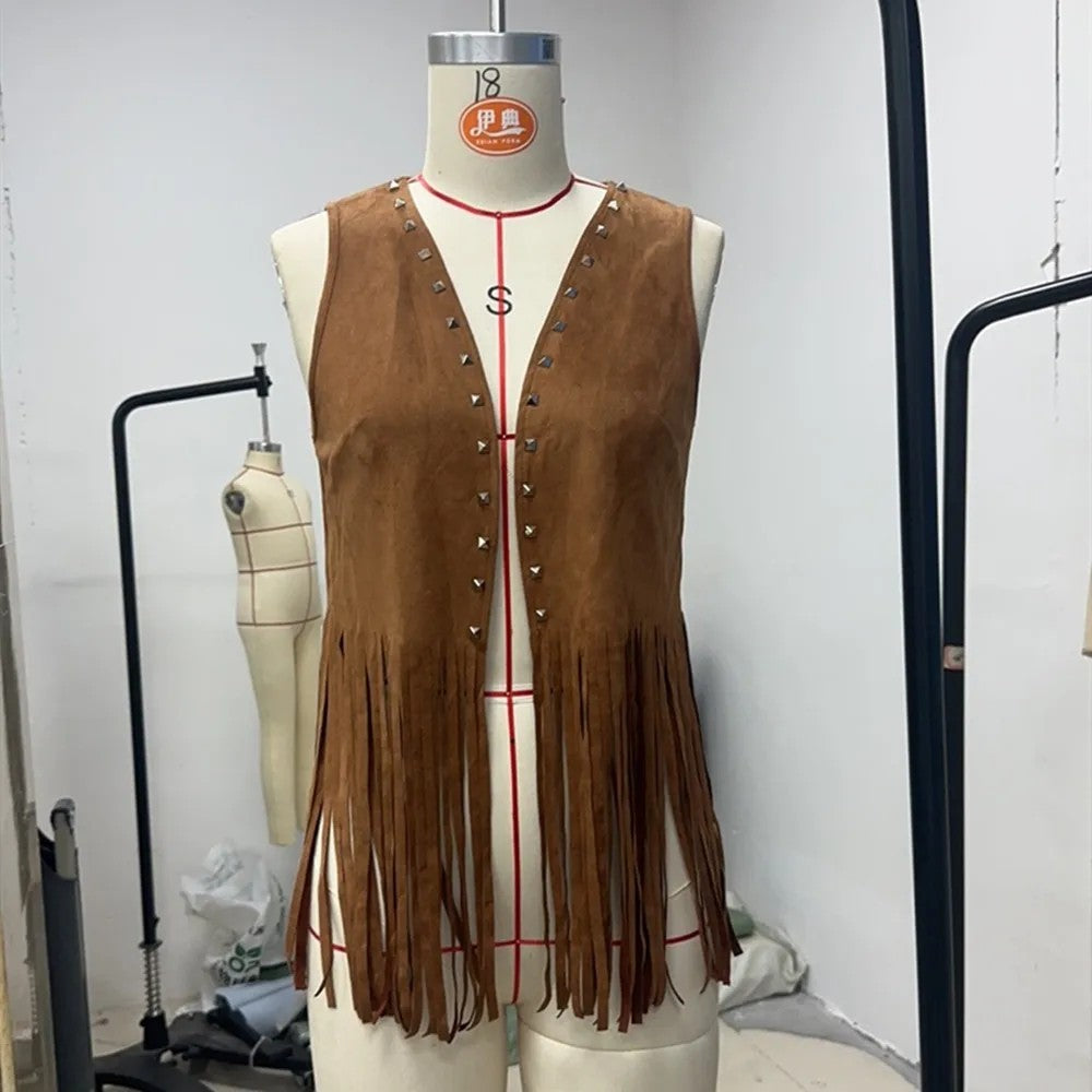 Sedona Faux Suede Fringe Vest