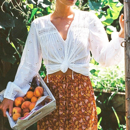 Elara 100% Cotton Lace Blouse