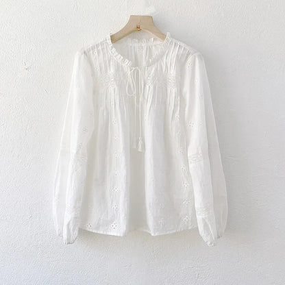 Elara 100% Cotton Lace Blouse
