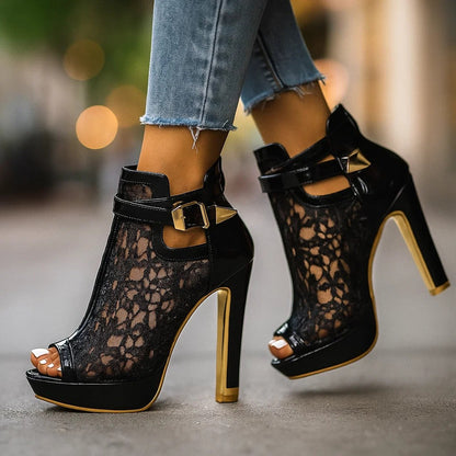 Elara Lace Pointed Heels