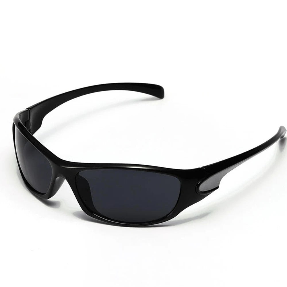 Enduro Silver Y2K Sunglasses - Obsidian Gloss