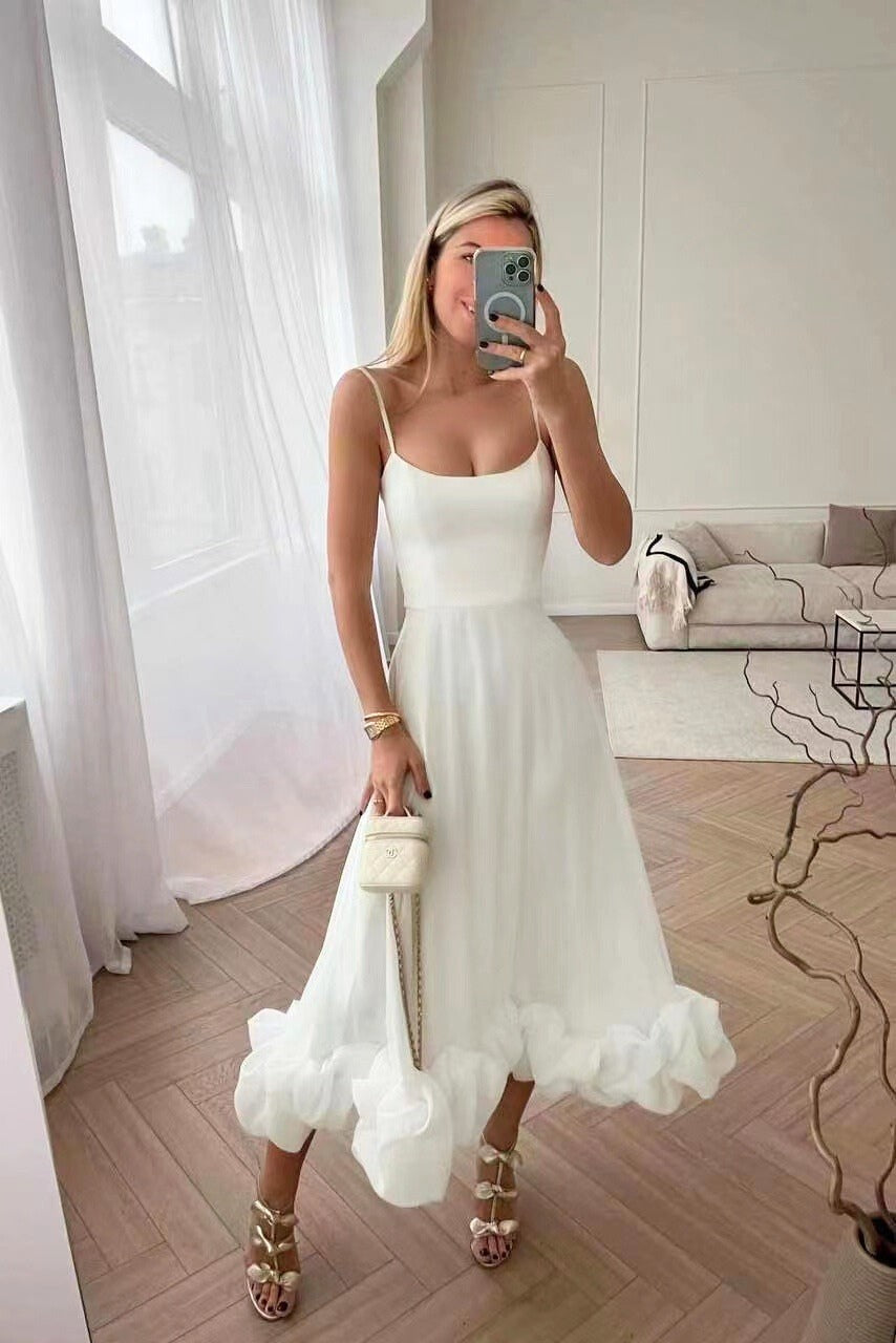 Seville Evening Midi Dress - Ivory
