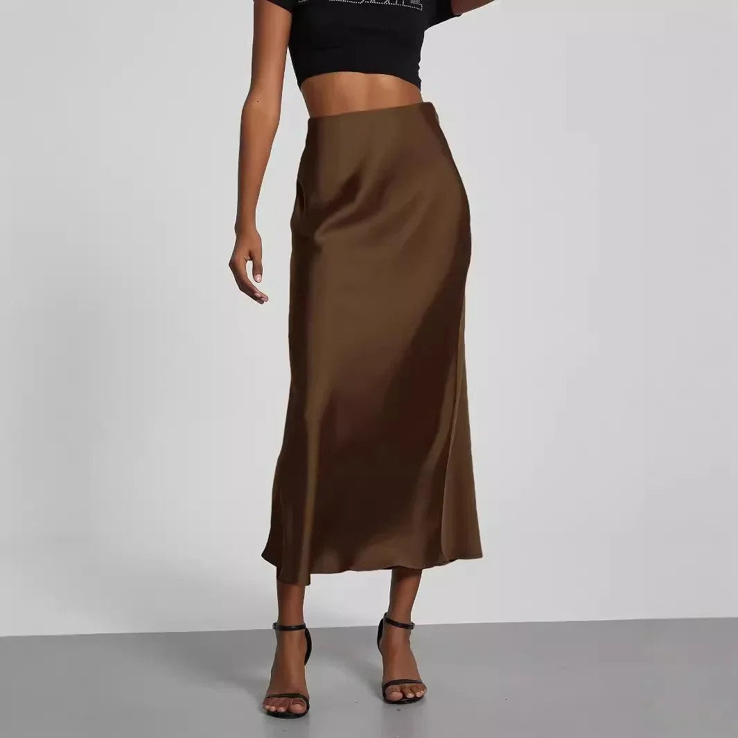 Ferrano Satin Midi Skirt