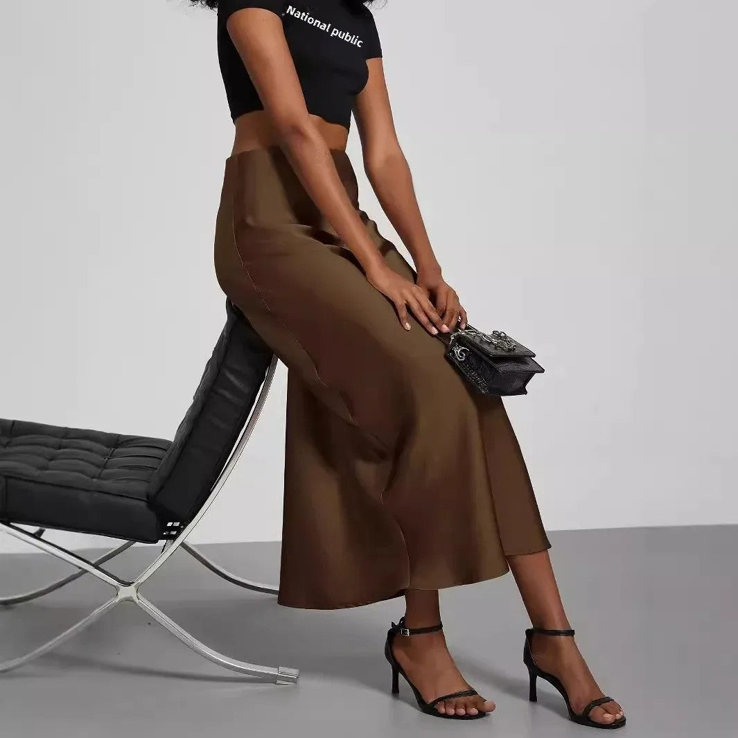 Ferrano Satin Midi Skirt