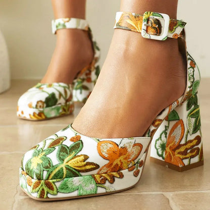 Fidenza Floral Platform Heels