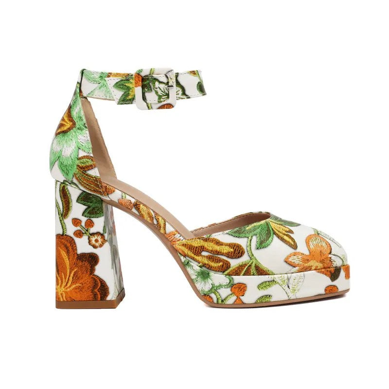 Fidenza Floral Platform Heels