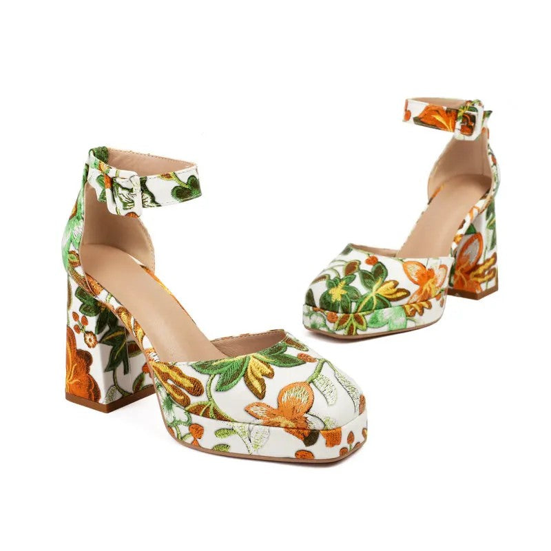 Fidenza Floral Platform Heels