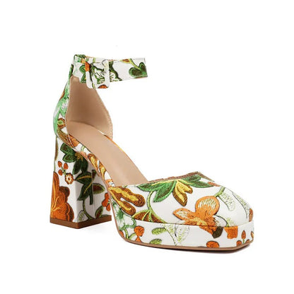 Fidenza Floral Platform Heels