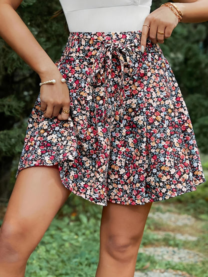 Floral Tie Skort