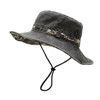 Garda Adjustable Bucket Hat - Charcoal Camo Band