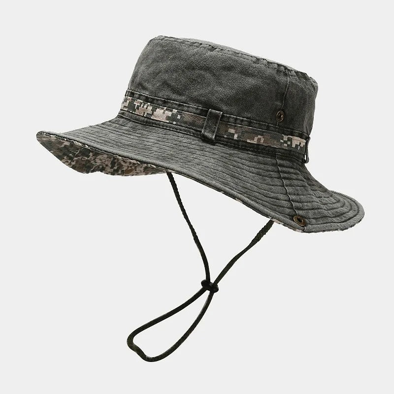 Garda Adjustable Bucket Hat - Charcoal Camo Brim