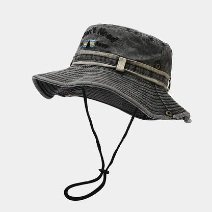 Garda Adjustable Bucket Hat - Charcoal Lettering