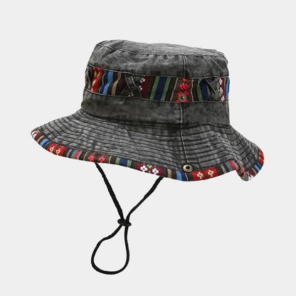Garda Adjustable Bucket Hat - Charcoal Patchwork