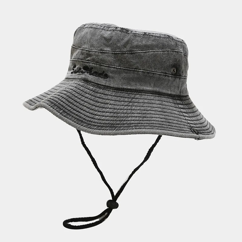 Garda Adjustable Bucket Hat - Charcoal Text
