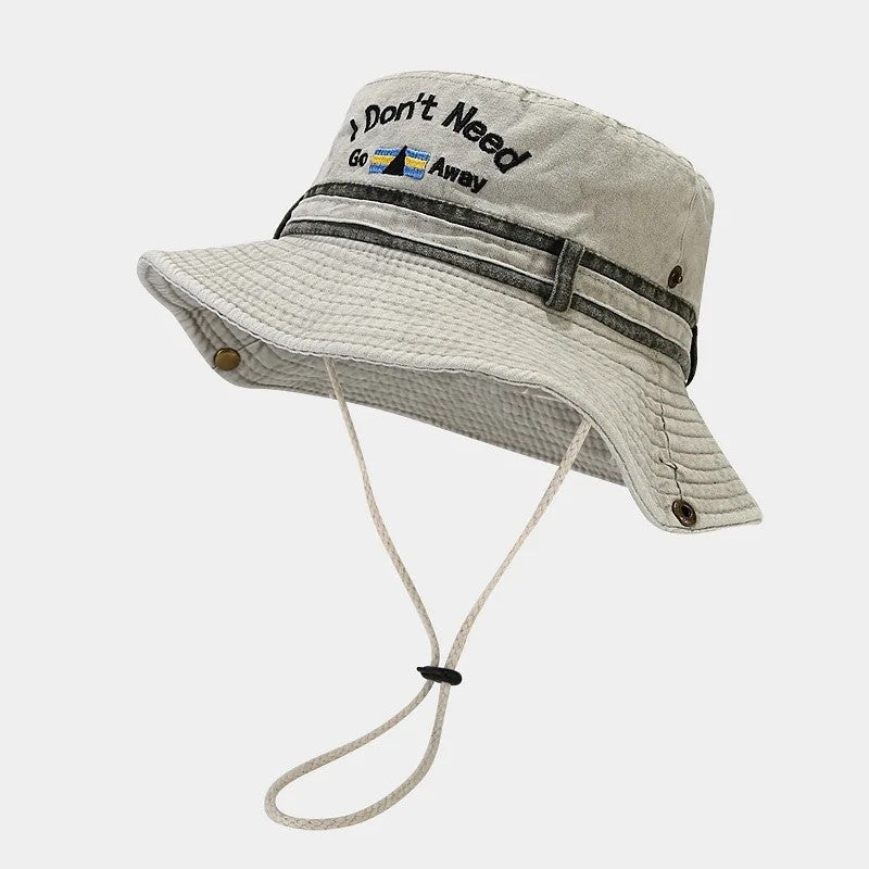 Garda Adjustable Bucket Hat - Cream Lettering