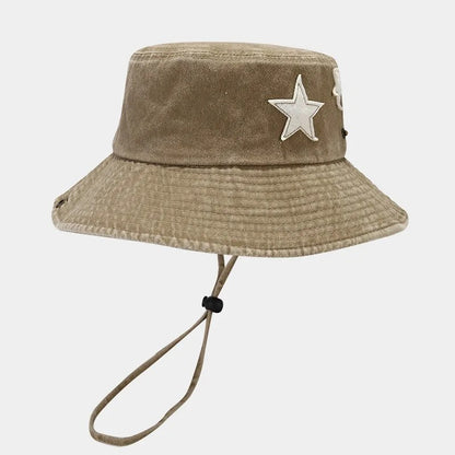 Garda Adjustable Bucket Hat - Khaki Star