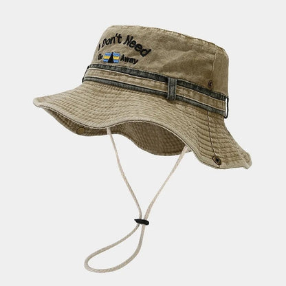 Garda Adjustable Bucket Hat - Khaki Lettering