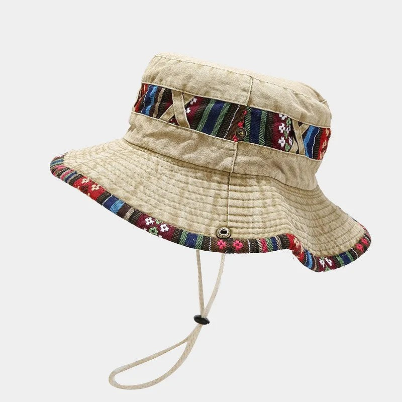 Garda Adjustable Bucket Hat - Khaki Patchwork