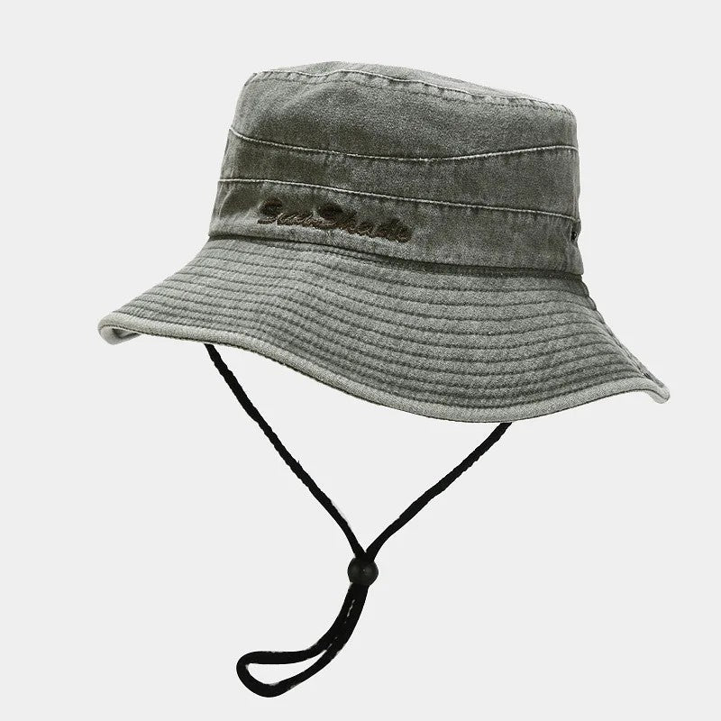 Garda Adjustable Bucket Hat - Olive Text