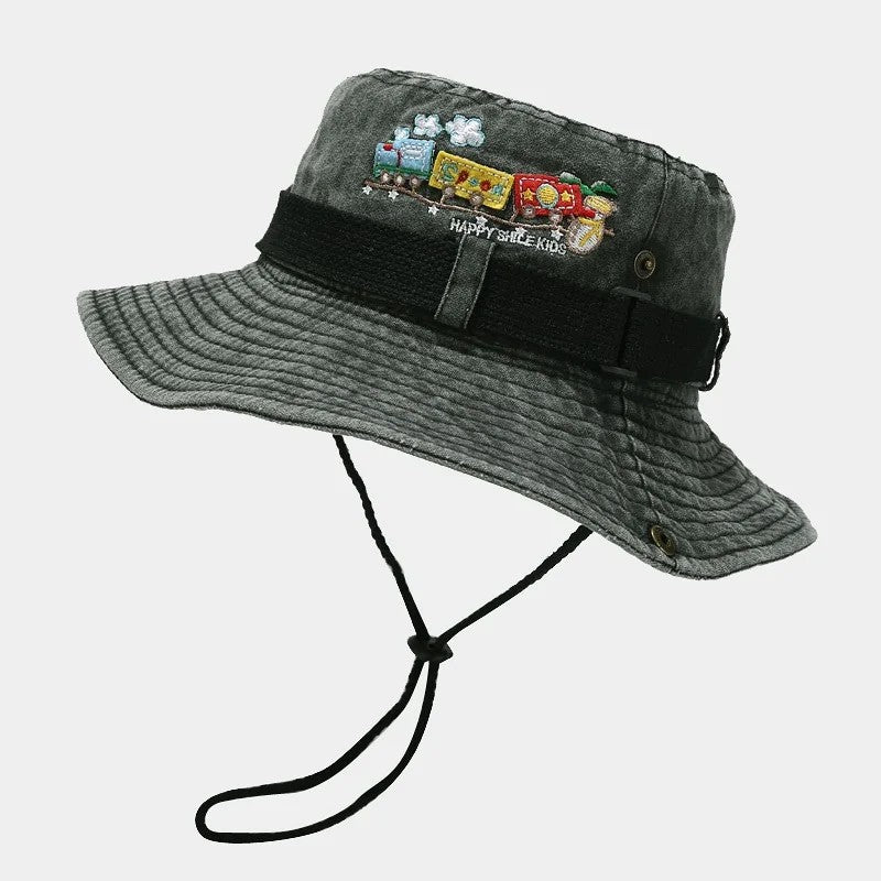 Garda Adjustable Bucket Hat - Olive Train Print