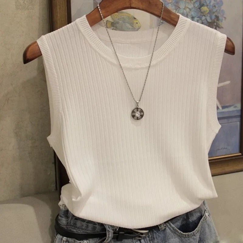 Garda Knit Vest Top - Sandstone