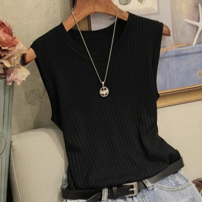 Garda Knit Vest Top - Black