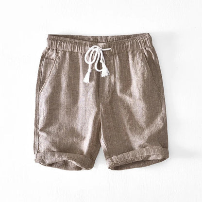 Garda Linen Pull-On Shorts - Clove Brown
