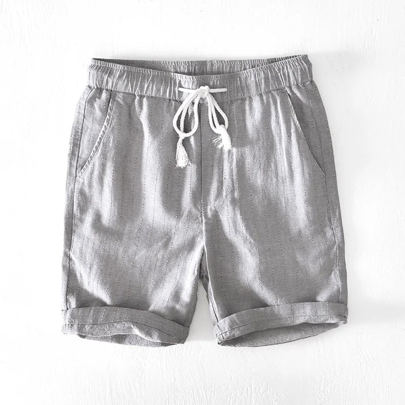 Garda Linen Pull-On Shorts - Slate Gray