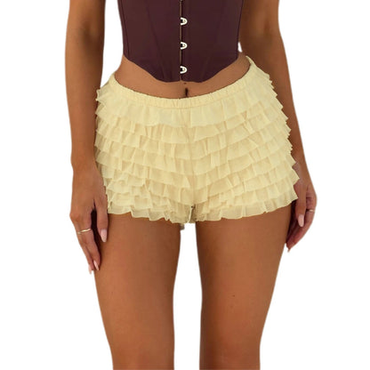 Garda Ruffle High-Waist Bloomers - Beige